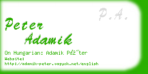 peter adamik business card